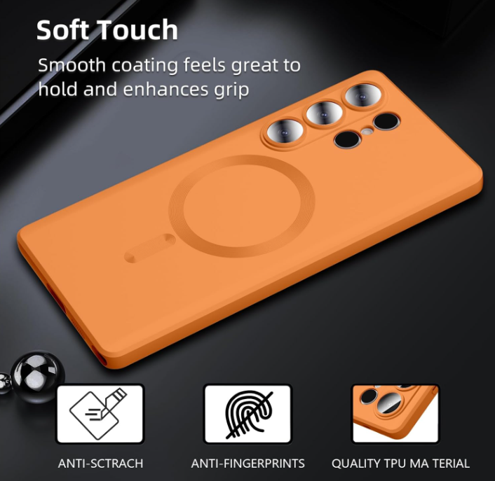 Samsung Galaxy S26 Ultra Case - Orange - Matte Silicone MagSafe Back Cover