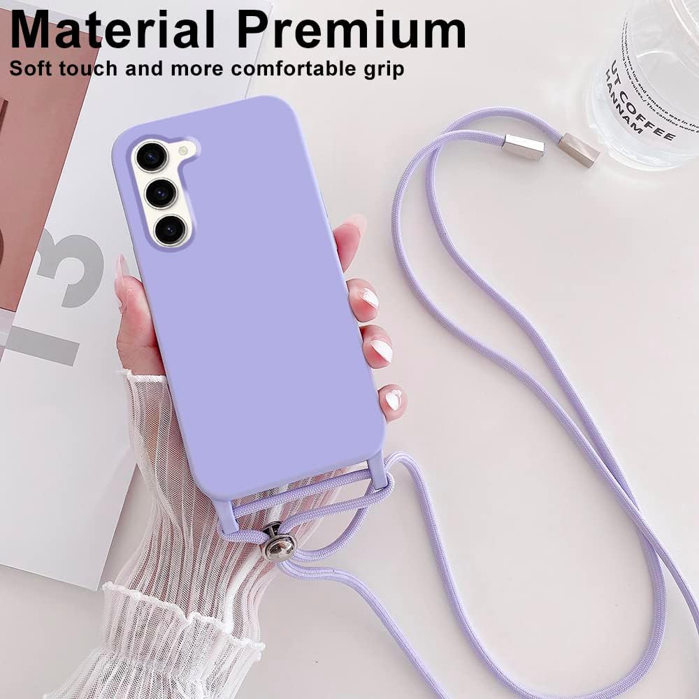 Samsung Galaxy A35 Case - Purple - Silicone Back Cover with Phone Strap