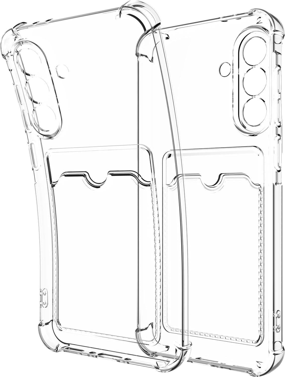 Samsung Galaxy A36 Hoesje - Transparant met Kaarthouder - Anti-Shock Back Cover met Pasjeshouder