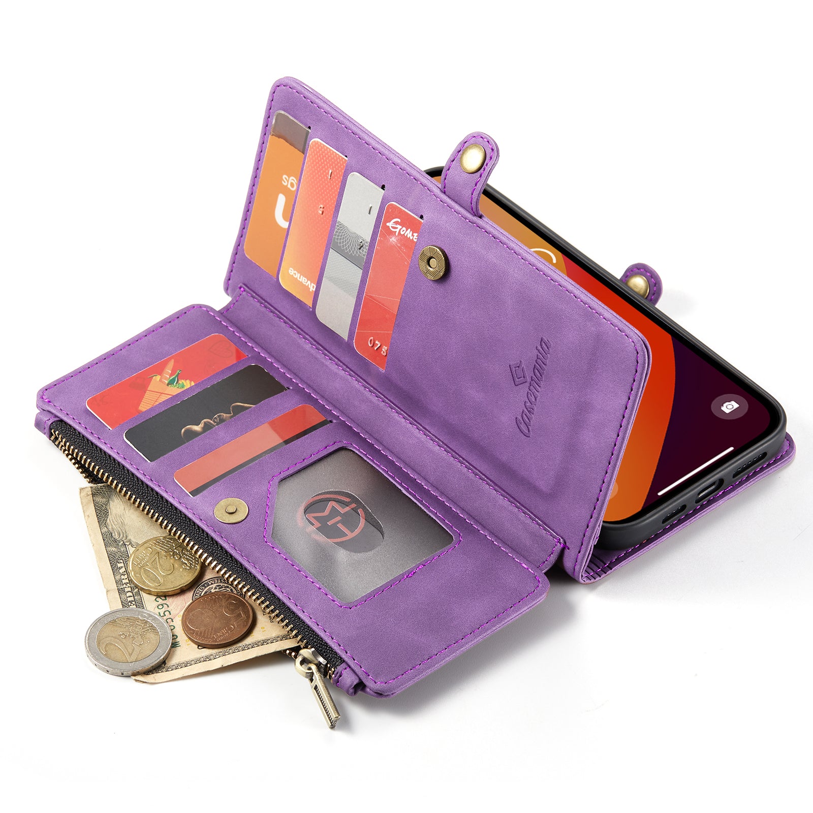 DECA | Portemonnee Book Case met Extra Vakken | Bright Lila