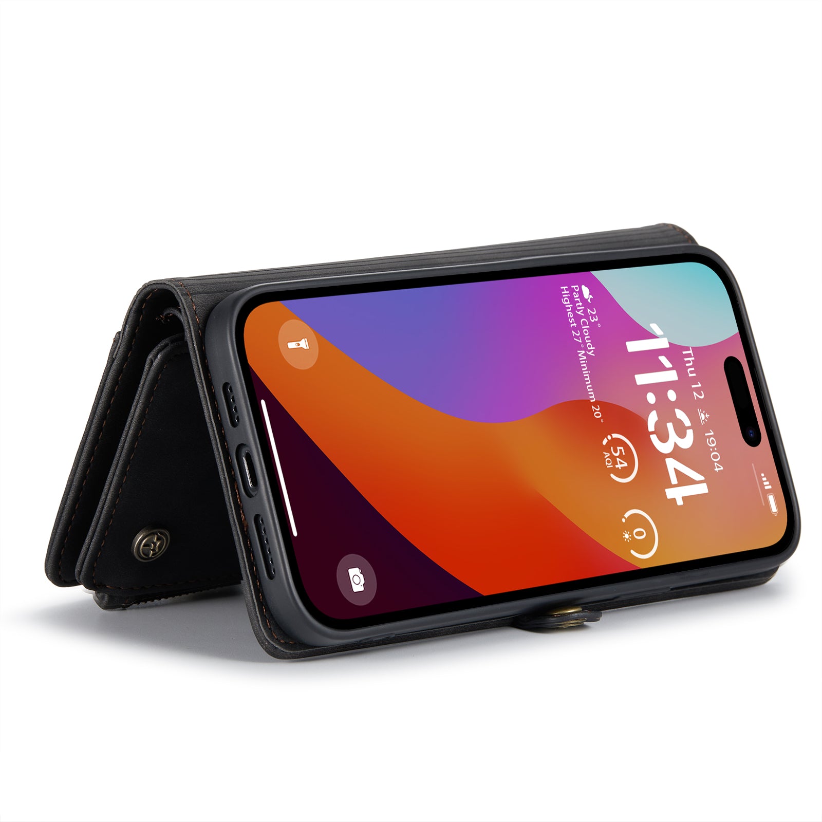 DECA | Portemonnee Book Case met Extra Vakken | Charcoal Gray