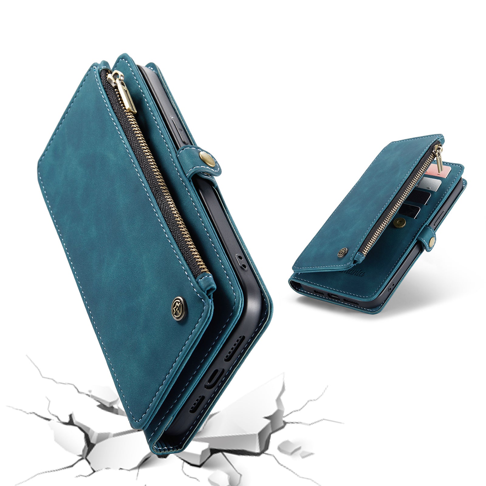 DECA | Portemonnee Book Case met Extra Vakken | Emerald Green