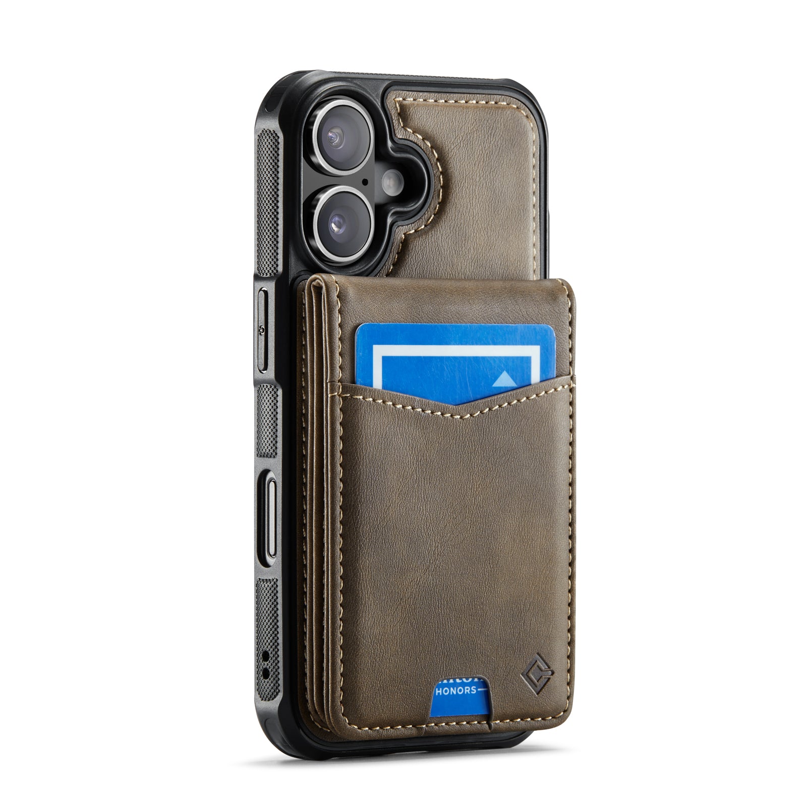 Hochwertige 2-in-1-Rückseite | Abnehmbarer Ständer mit Brieftaschenfunktion | für Apple iPhone