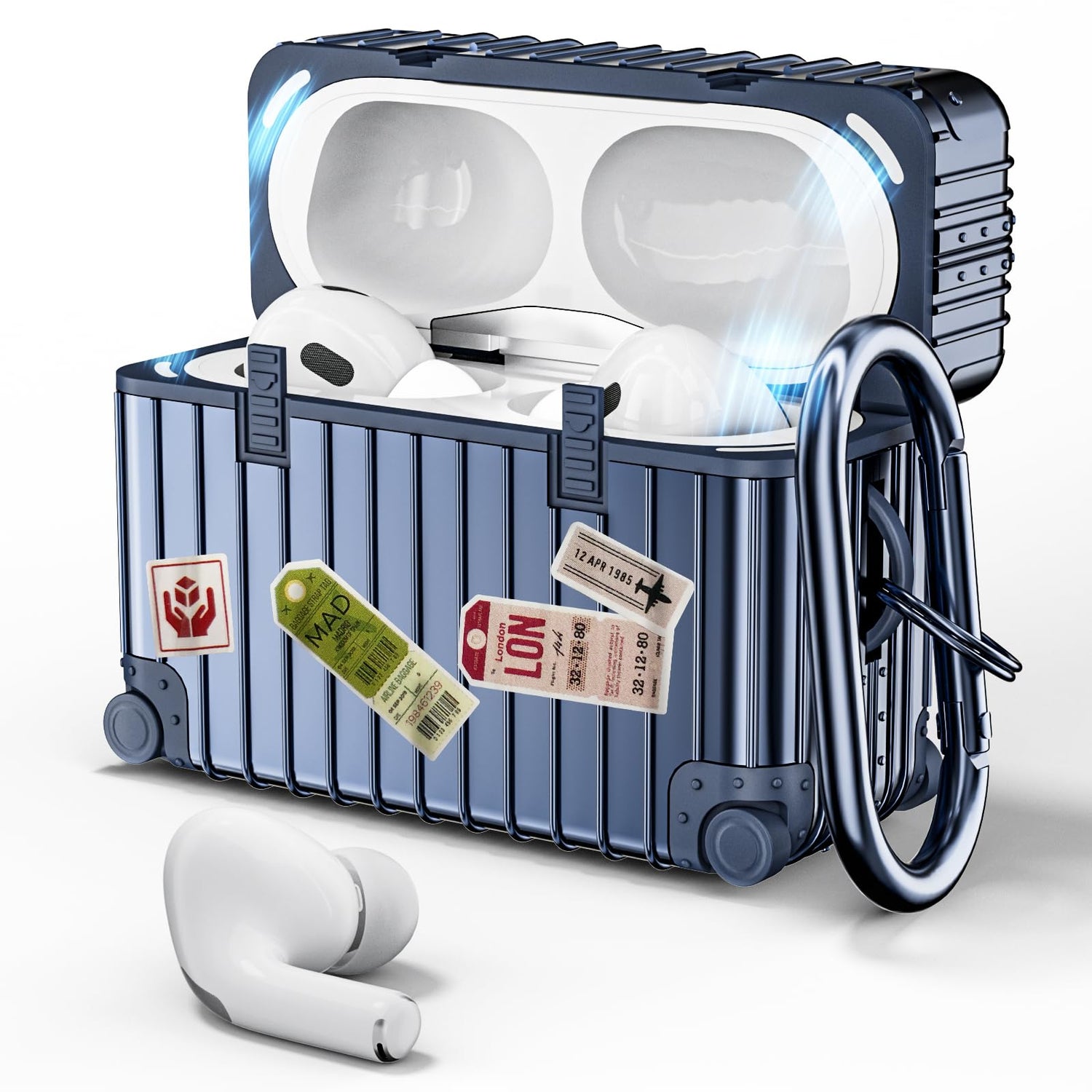 Koffer | Airpods Hoesje | Donker Blauw