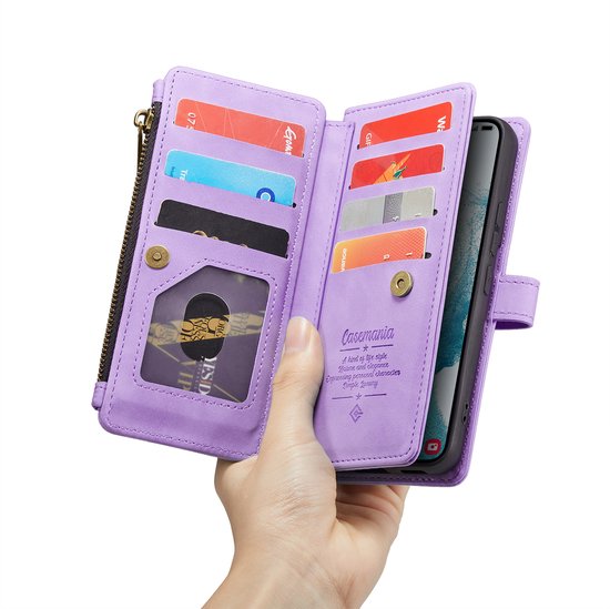 Samsung Galaxy S22 Plus Hoesje - Bright Lila - Luxe Bookcase met Rits