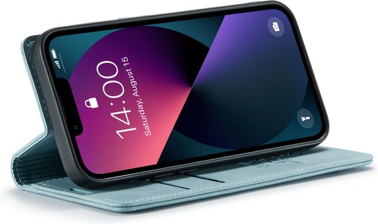 Apple iPhone 12 Mini Hülle - Aqua Blue - Schlanke Klapphülle mit Kartenfach