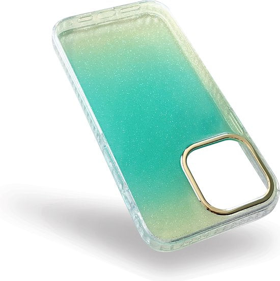 Apple iPhone 14 Pro Max Case - Turquoise - Glitter Back Cover