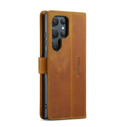 Samsung Galaxy S24 Ultra Hoesje - Sienna Brown - Echt Leren Bookcase
