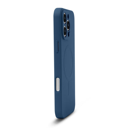 Apple iPhone 16 Pro Max Hoesje - Blauw - Liquid Siliconen MagSafe Back Cover met Magneetring