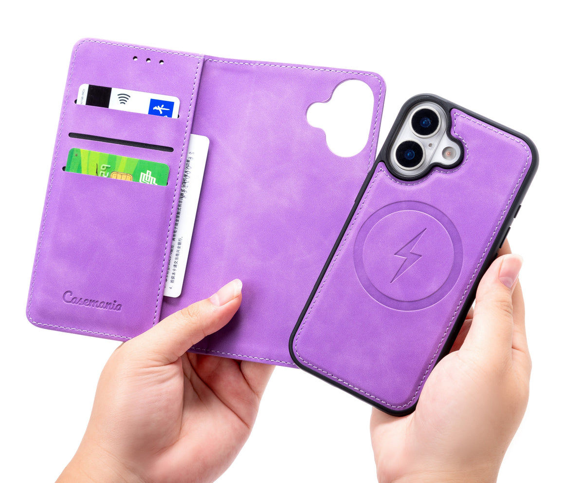 iPhone 17 Hoesje - Bright Lila - 2 in 1 MagSafe Bookcase