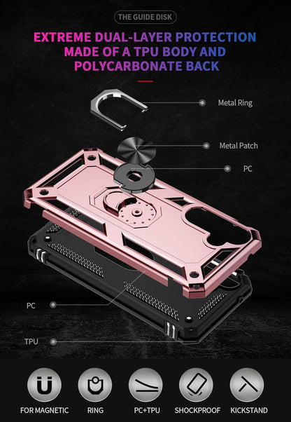Samsung Galaxy A55 Hülle - Roségold - Armor-Ständer-Backcover