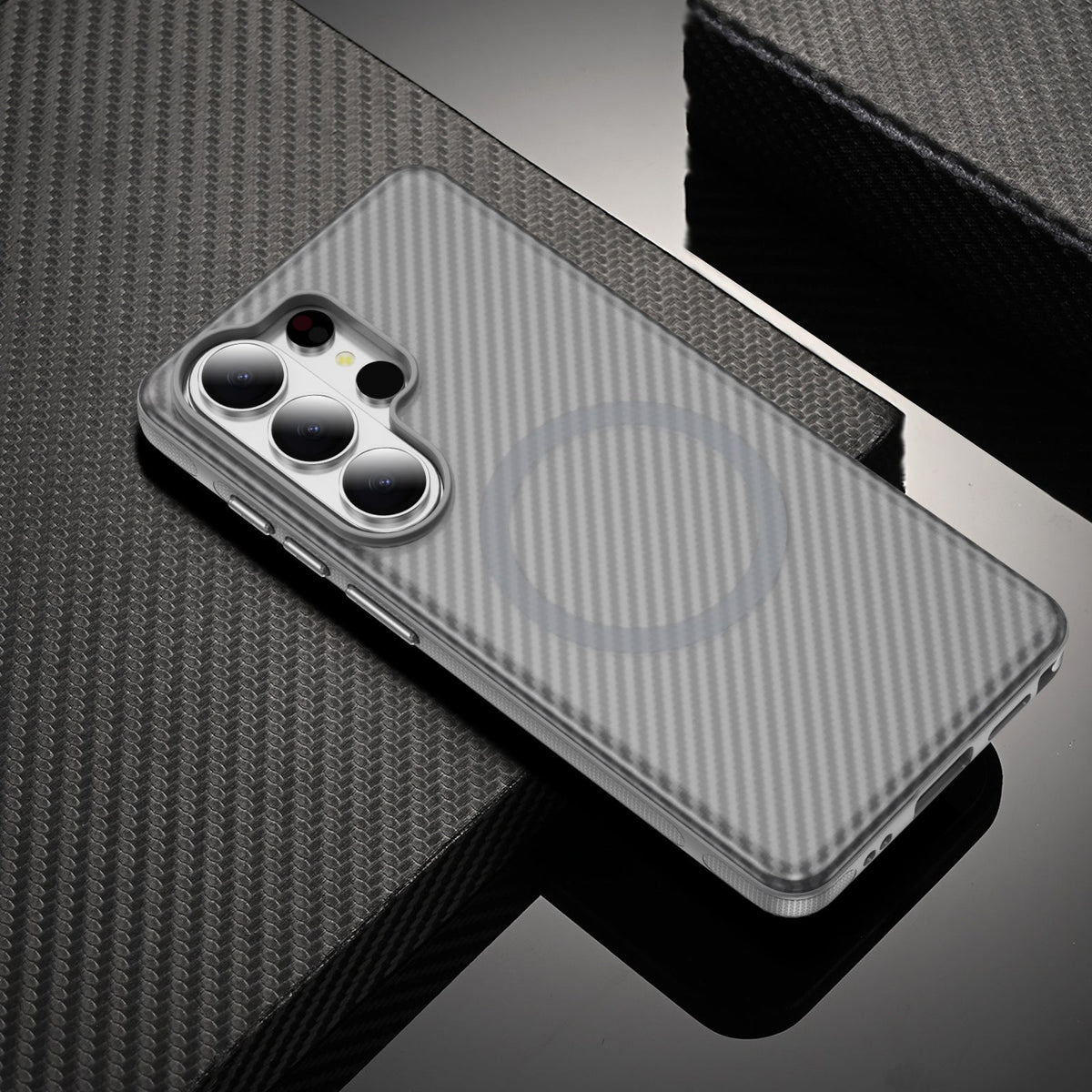 Samsung Galaxy S26 Ultra Hoesje - Grijs - Carbon MagSafe Back Cover