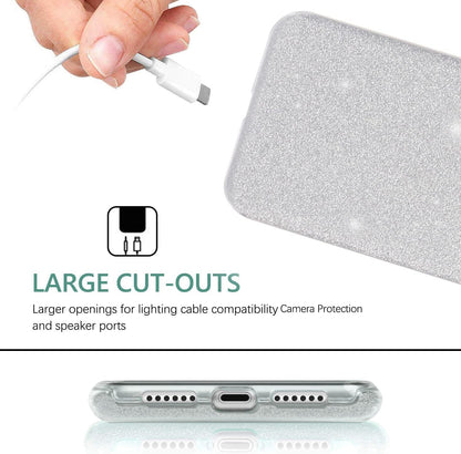 Samsung Galaxy S24 Hoesje - Zilver - Glitter Back Cover