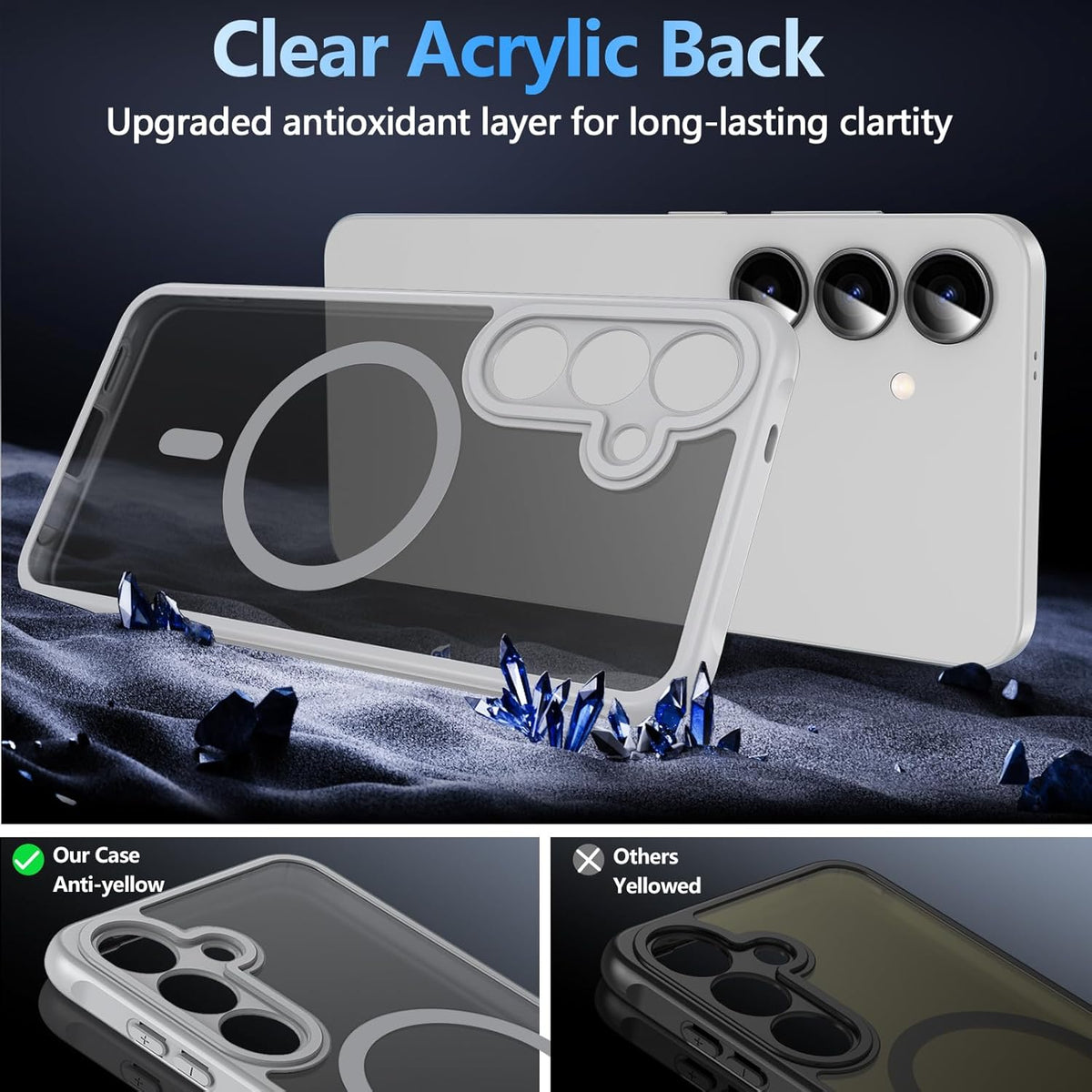 Samsung Galaxy S25 Plus Hoesje - Grijs - Matte Armor MagSafe Back Cover