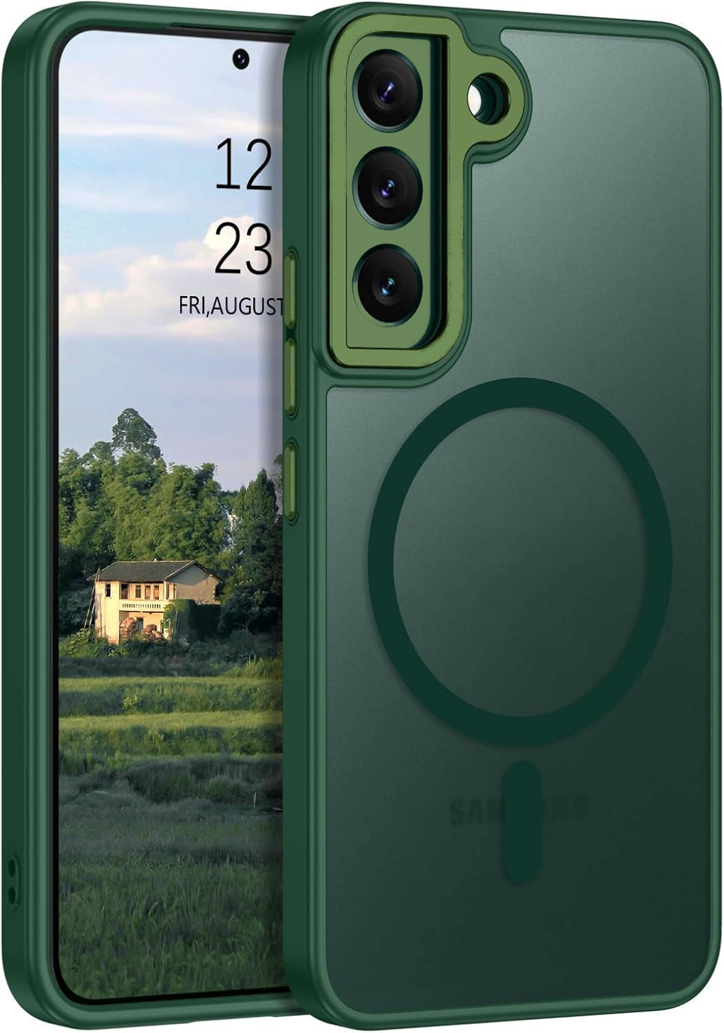 Samsung Galaxy S22 Hoesje - Groen - Matte Armor MagSafe Back Cover