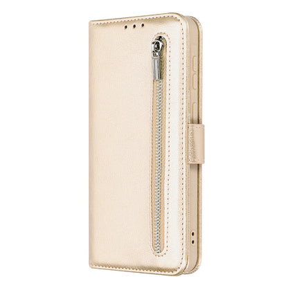 Samsung Galaxy M23 Hoesje - Goud - Luxe Bookcase met Rits