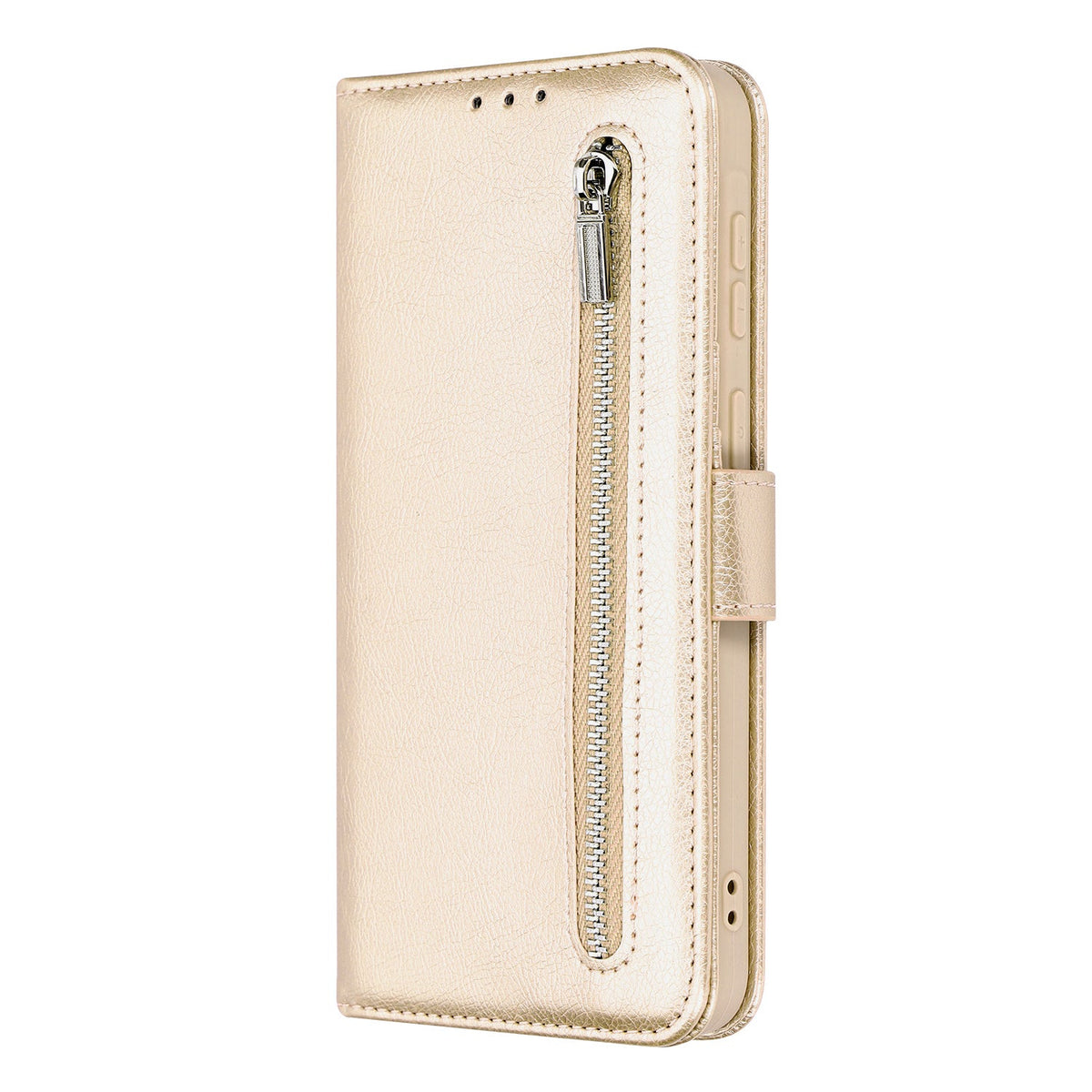 Samsung Galaxy S10 Hoesje - Goud - Luxe Bookcase met Rits
