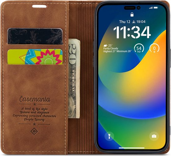 Apple iPhone 14 Pro Max Case - Sienna Brown - Slim Wallet Case