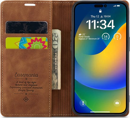 Apple iPhone 14 Pro Case - Sienna Brown - Slim Wallet Case