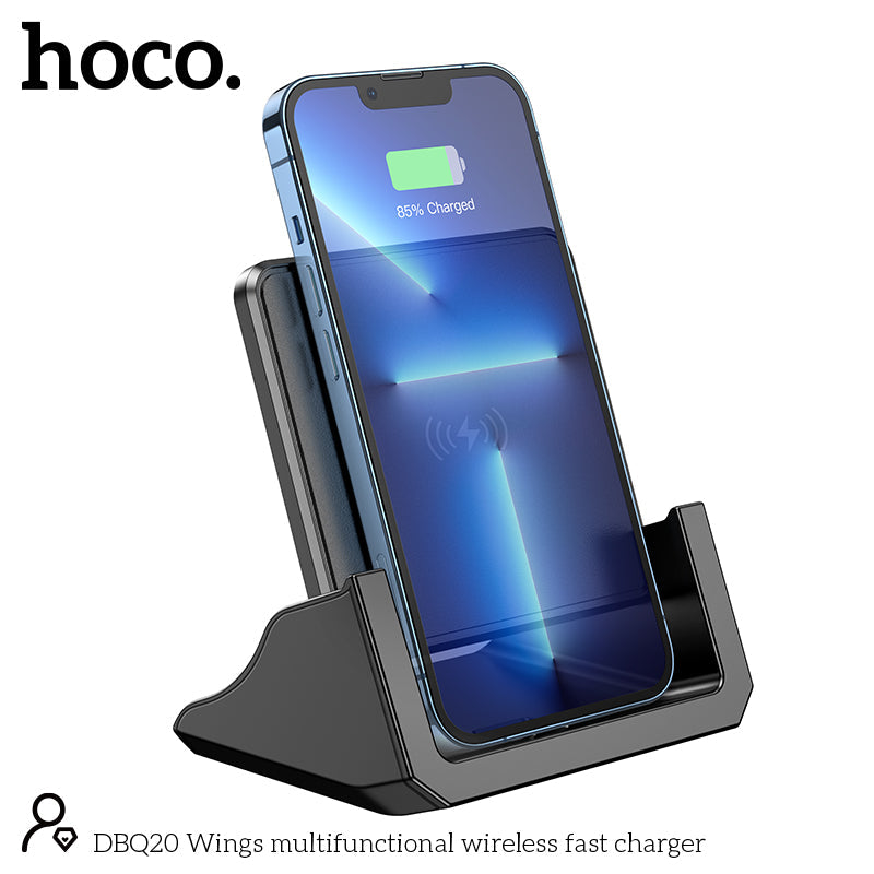 Hoco 15W Kabelloses Ladegerät mit Halterung - Schwarz