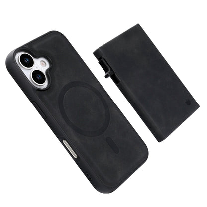 Apple iPhone 17 Hoesje - Charcoal Gray - MagSafe Back Cover met Uitschuifbare Pasjeshouder