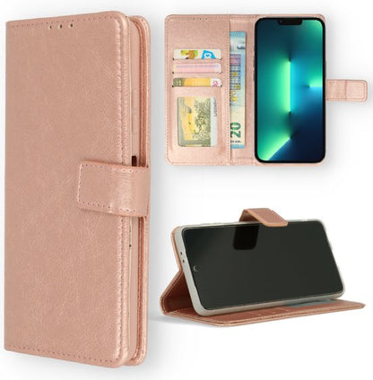 Apple iPhone 14 Plus Hoesje - Rosegoud - Bookcase