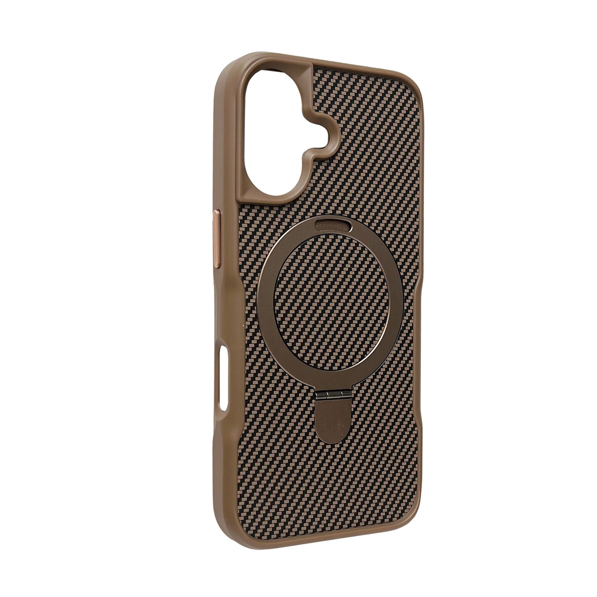Apple iPhone 16 Hoesje - Goud - Carbon MagSafe Back Cover