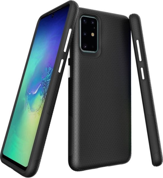Samsung Galaxy A41 Hoesje - Zwart - Anti Slip Back Cover