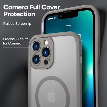 Apple iPhone 12 Pro Hoesje - Grijs - Matte Armor MagSafe Back Cover