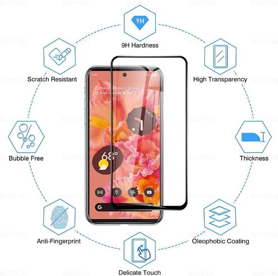 Google Pixel 6A Screenprotector - Full Cover - 1 Stuk
