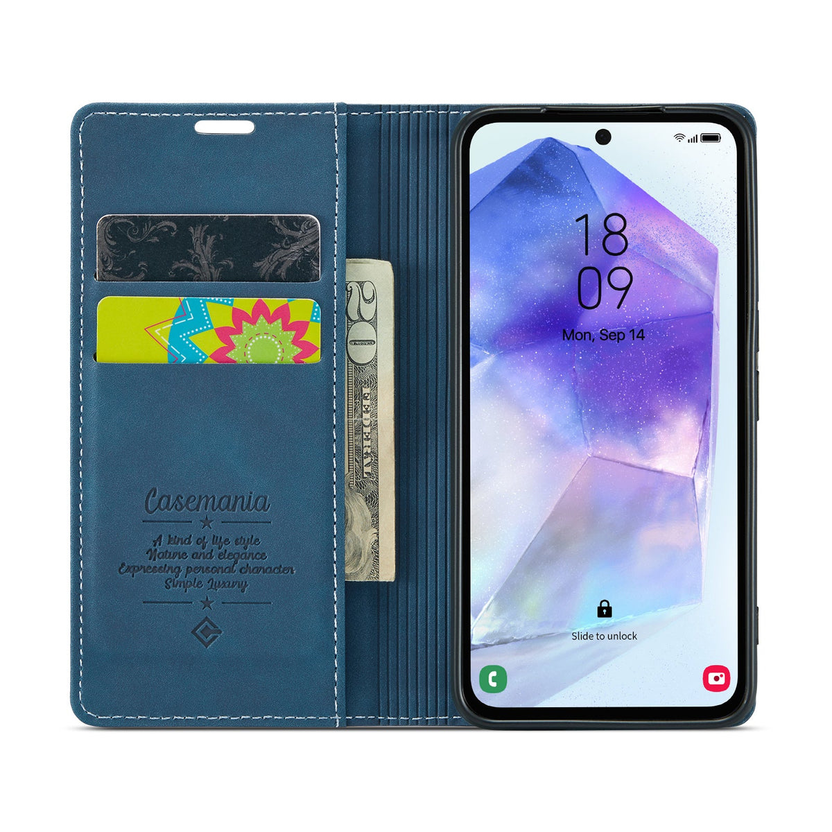 Oppo Reno 12 Pro Hoesje - Navy Blue - Dunne Bookcase
