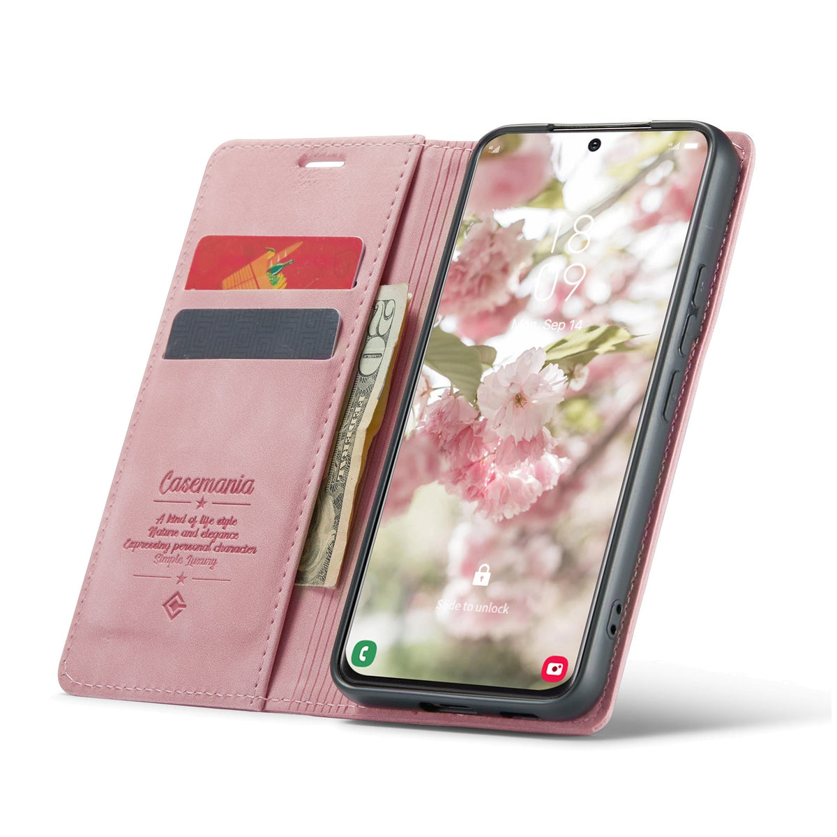 Étui Oppo A58 - Rose pâle - Étui portefeuille fin