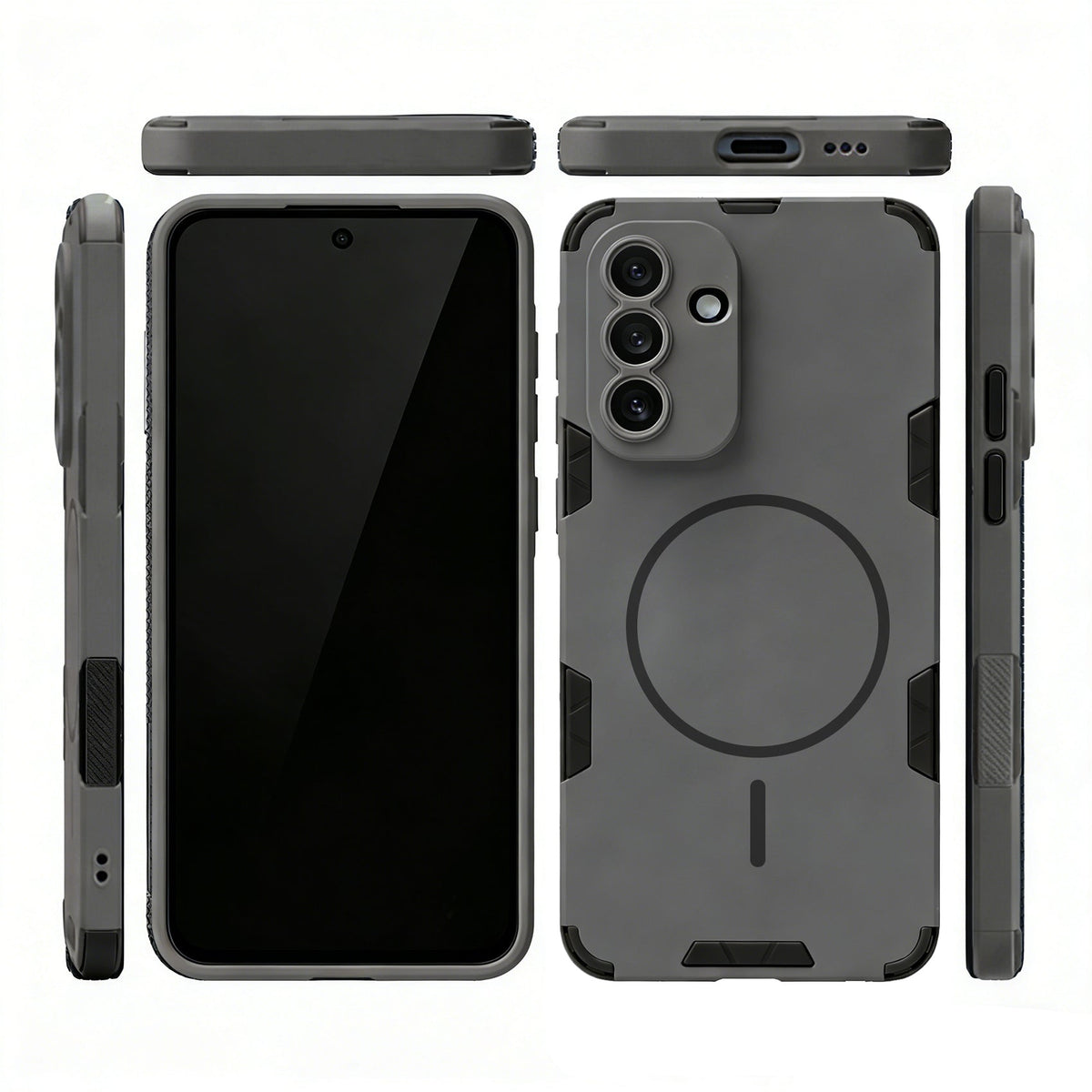 Samsung Galaxy A57 Hoesje - Matte Grijs - Frosted Matte Hardcase MagSafe Back Cover