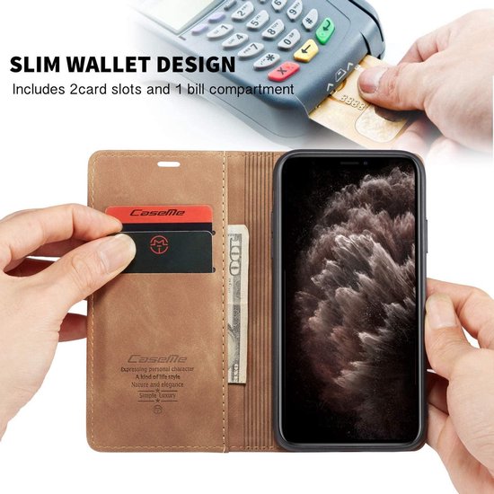Oppo Reno 4 5G Hoesje - Bruin - Dunne Bookcase