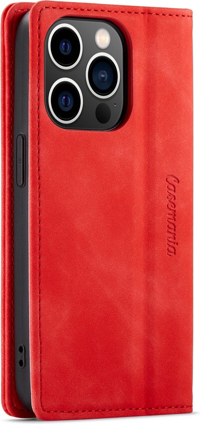 Apple iPhone 14 Pro Hoesje - Crimson Red - Dunne Bookcase