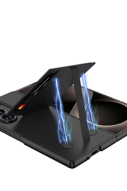 Samsung Galaxy Z Fold8 Ultra Hoesje - Blauw - Portemonnee Cover met Ingebouwde Screenprotector en Kickstand