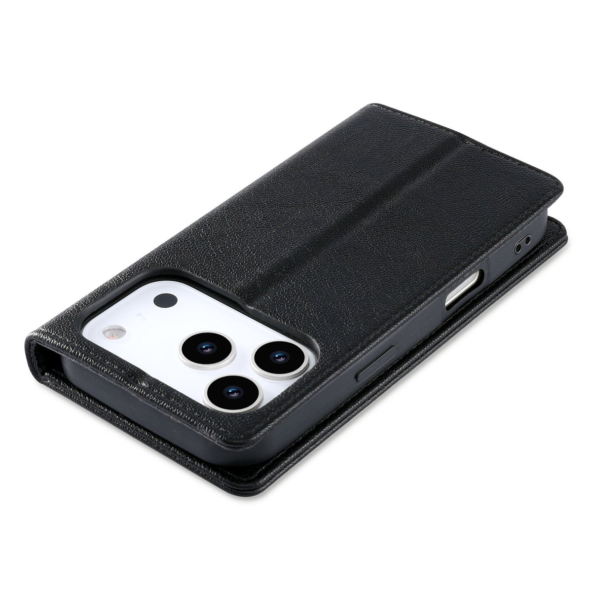Apple iPhone 18 Pro Max Hoesje - Onyx Black - Dunne Leather-look Back Cover