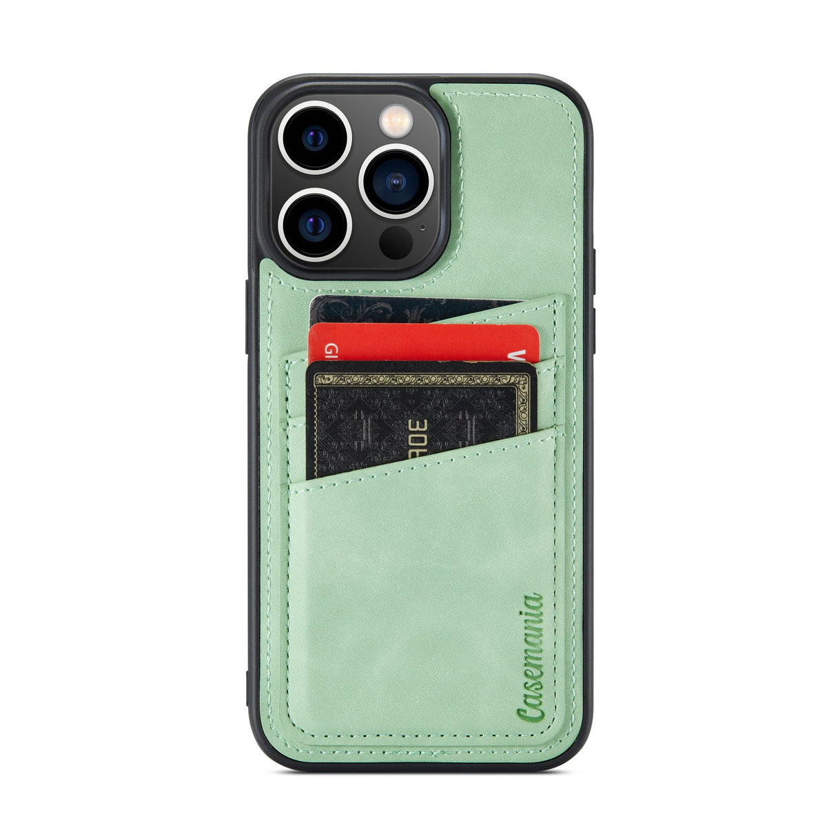 Apple iPhone 14 Pro Max Hoesje - Pistache Green - Back Cover met Pasjeshouder