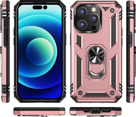 Apple iPhone 14 Pro Case - Rose Gold - Armor Kickstand Back Cover