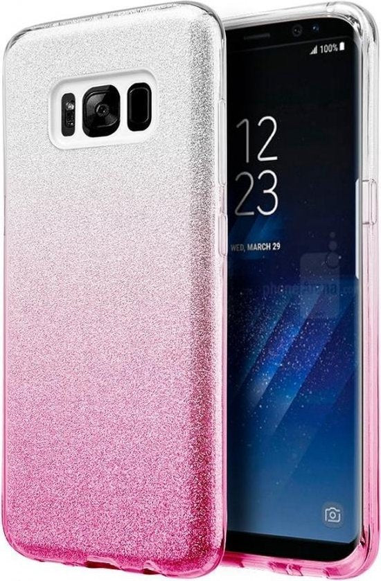Samsung Galaxy S8 Hülle - Rosa - Glitzer Backcover
