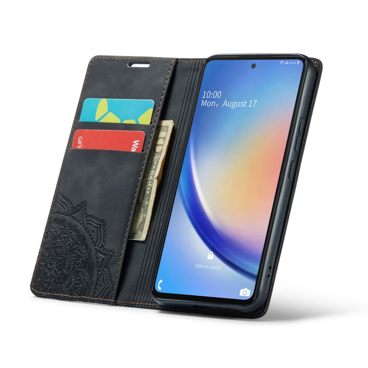 Samsung Galaxy A14 Hoesje - Charcoal Gray - Mandala Dunne Back Cover