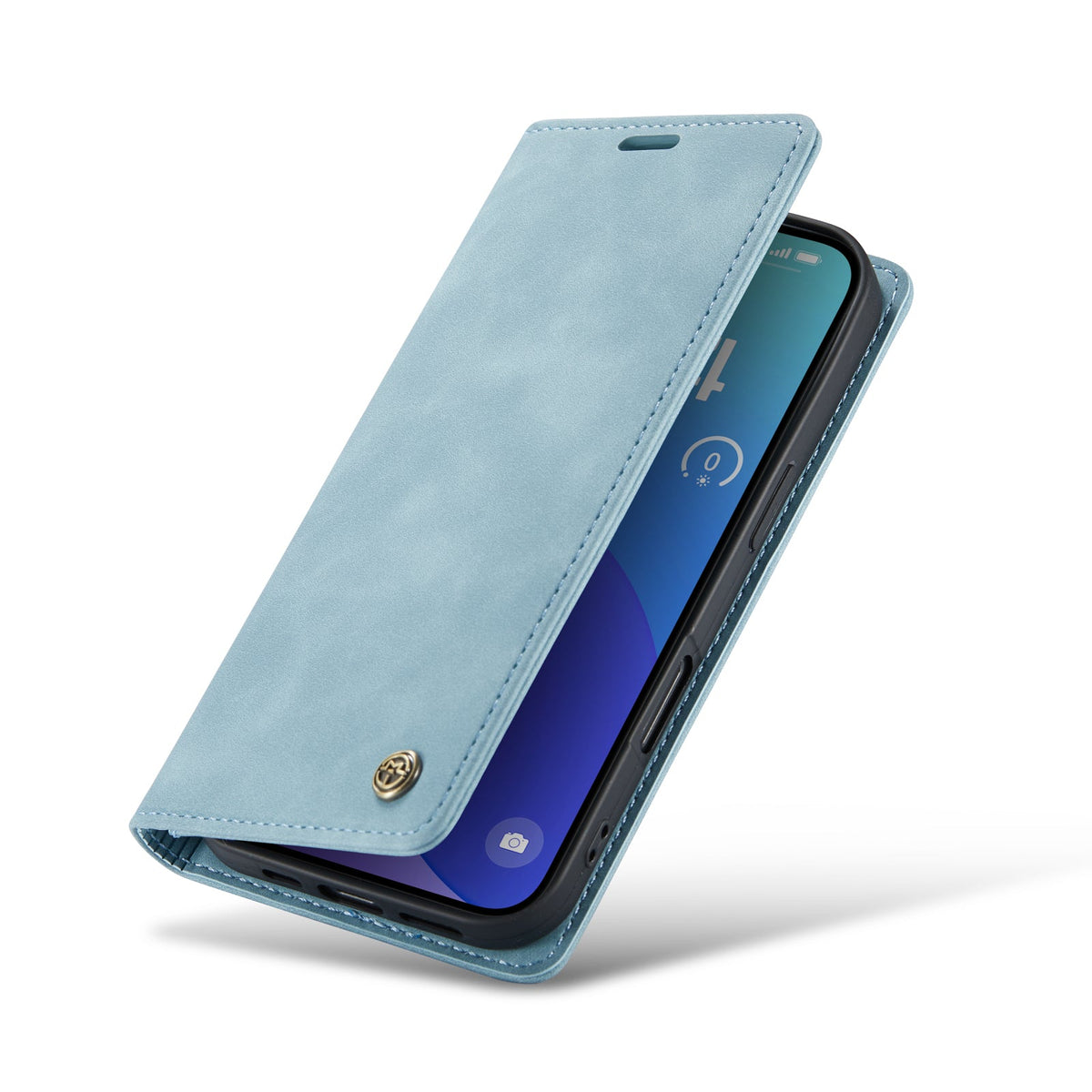 Apple iPhone 16 Pro Hoesje - Aqua Blue - Dunne Bookcase