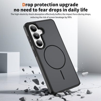 Samsung Galaxy A57 Hoesje - Zwart - Minimalistische Matte Siliconen MagSafe Back Cover
