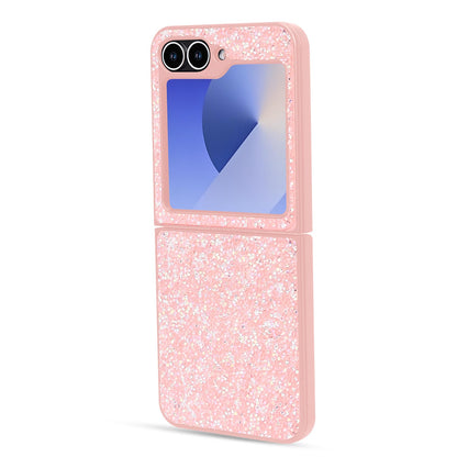 Samsung Galaxy Z Flip 6 Hoesje - Roze - Diamant Glitter Back Cover