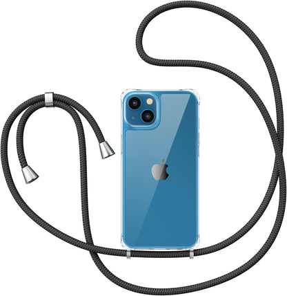 Apple iPhone 15 Plus Case - Clear - Silicone Back Cover with Phone Strap