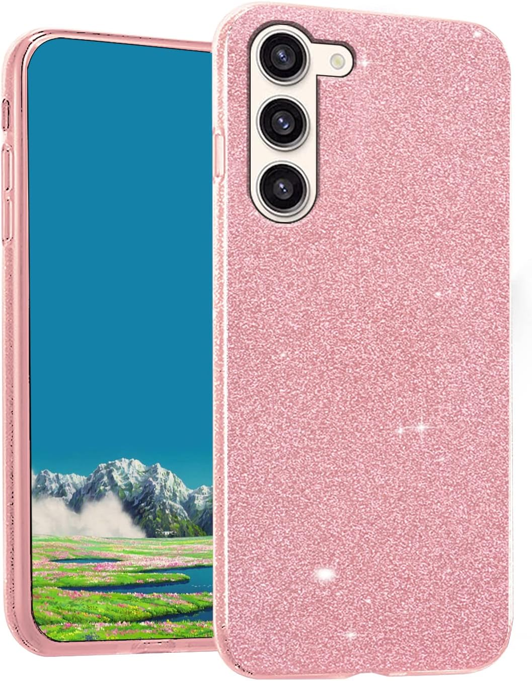 Samsung Galaxy S24 Plus Hoesje - Roze - Glitter Back Cover