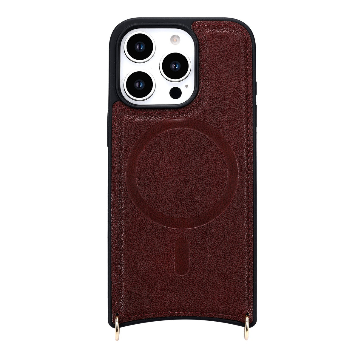 Apple iPhone 16 Pro Case - Wine Red - CM Amsterdam Back Cover with Phone Strap