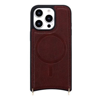 Apple iPhone 16 Pro Case - Wine Red - CM Amsterdam Back Cover with Phone Strap