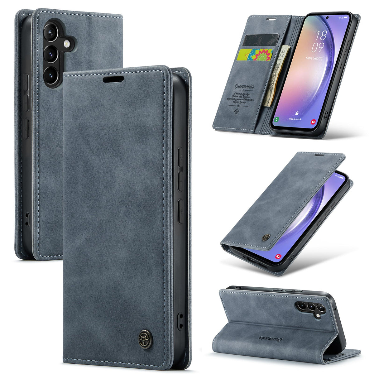 Samsung Galaxy A55 Hoesje - Shadow Gray - Dunne Bookcase