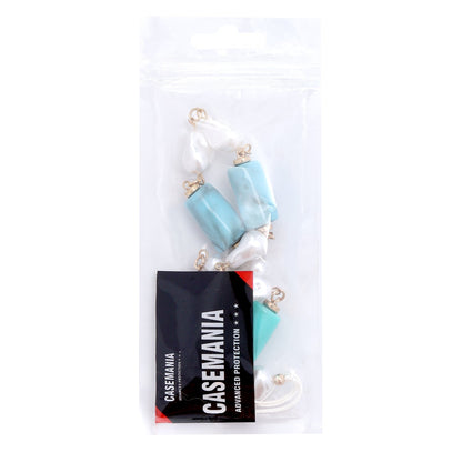 Casemania Universele Telefoonketting - Pastel Kleuren - Wristlet Charm Strap - Acryl Polsband met Parels en Marmer Kralen - Stevige Mobiele Armband